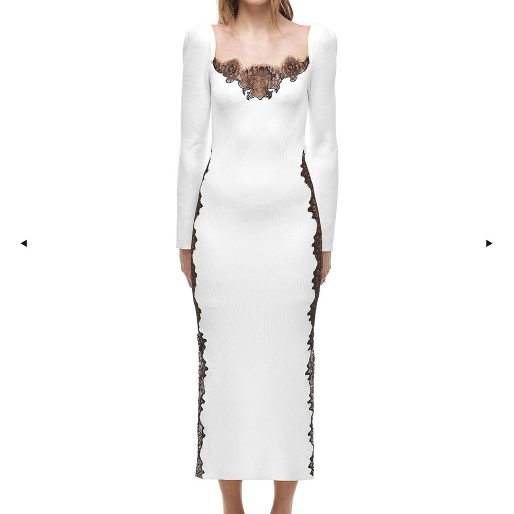 NWT Mr. Self Portrait Ivory Dress with Black Lace